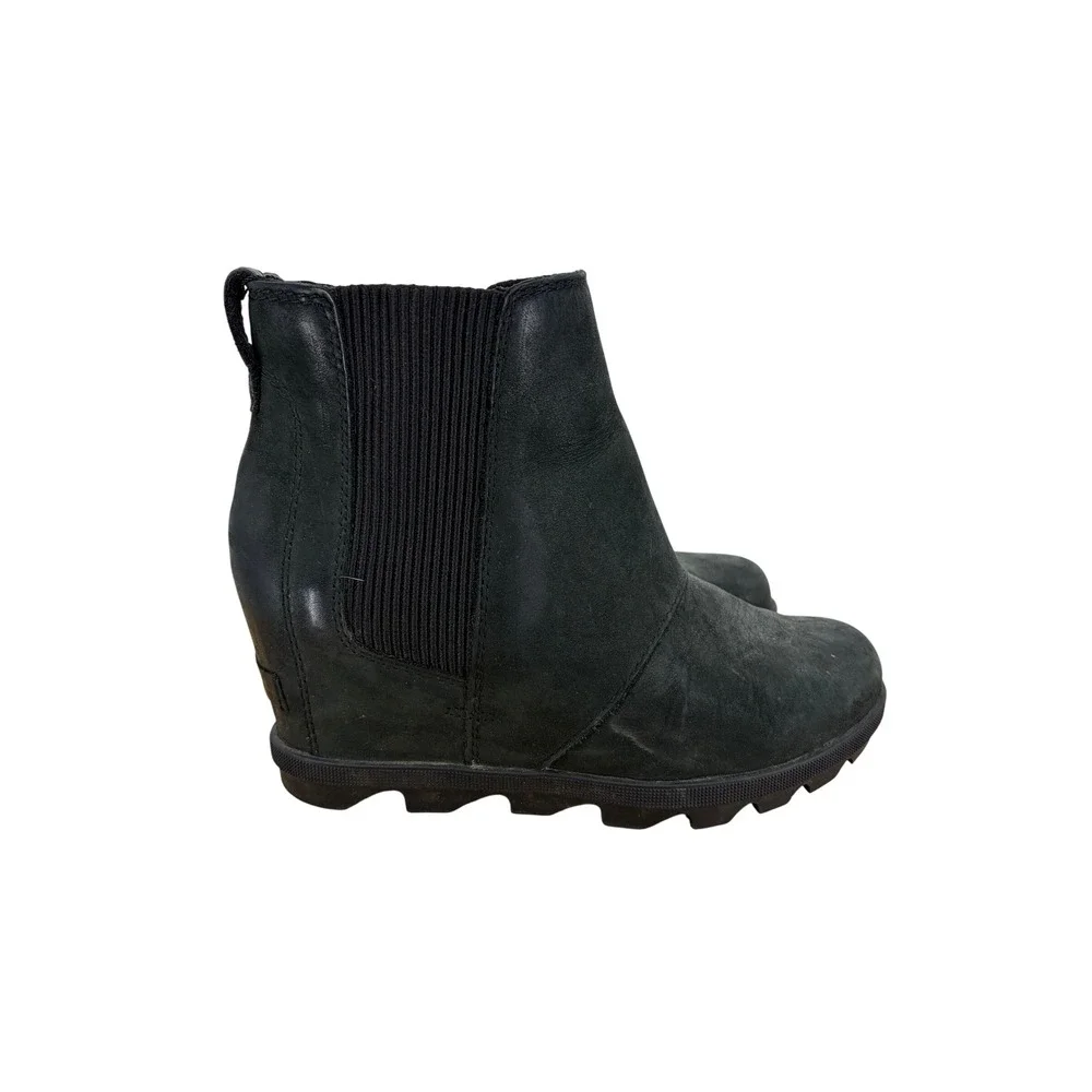 Sorel Arctic Wedge II Chelsea Boots Black Leather Ankle NL3022-010 Womens 7
